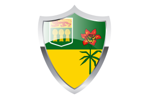 Saskatchewan Flag with Medieval Heater Shield flag