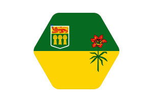 Saskatchewan Flag Illustration Hexagon Rounded Shape flag