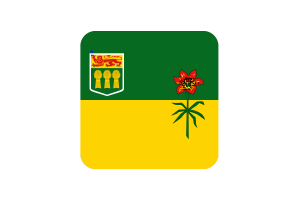 Saskatchewan Flag Square Rounded Shape flag