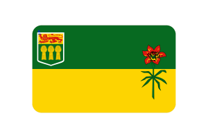 Saskatchewan Flag Rounded Rectangle Vector Illustration flag