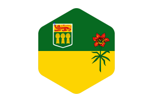 Saskatchewan Flag Rounded Hexagon Shape flag
