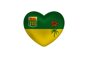  Love of Saskatchewan Heart Shape flag