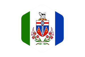 Yukon Flag Rounded Hexagon Shape flag