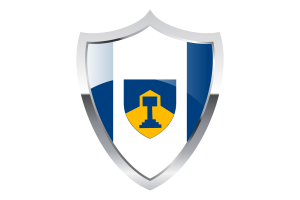 Dawson Creek Flag with Medieval Heater Shield flag