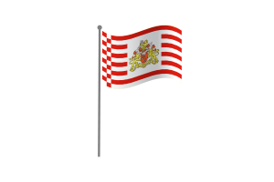 Waving Flag of Senate of Bremen flag