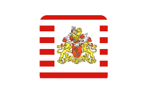 Senate of Bremen Flag Square Rounded Shape flag