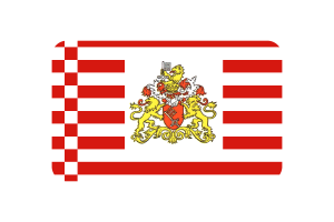 Senate of Bremen Flag Rounded Rectangle Vector Illustration flag