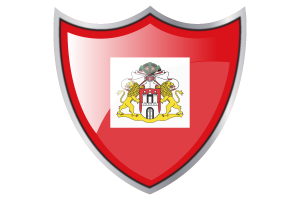 Shield with Flag of Senate of Hamburg flag
