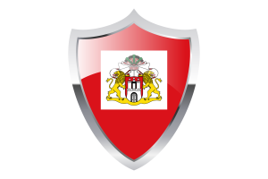 Senate of Hamburg Flag with Medieval Heater Shield flag