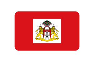 Senate of Hamburg Flag Rounded Rectangle Vector Illustration flag