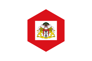 Senate of Hamburg Flag Hexagon Shape flag