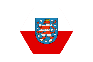 Thuringia Flag Illustration Hexagon Rounded Shape flag