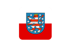 Thuringia Flag Square Rounded Shape flag