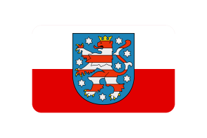 Thuringia Flag Rounded Rectangle Vector Illustration flag