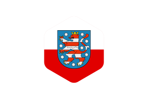 Thuringia Flag Rounded Hexagon Shape flag