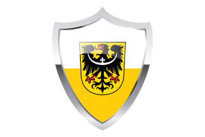 Silesian Flag with Medieval Heater Shield flag