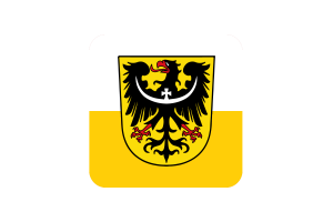 Silesian Flag Square Rounded Shape flag