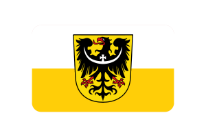 Silesian Flag Rounded Rectangle Vector Illustration flag