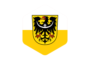 Silesian Flag Rounded Hexagon Shape flag