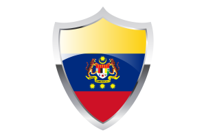 Federal Territories Flag with Medieval Heater Shield flag