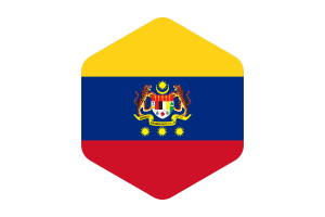 Federal Territories Flag Rounded Hexagon Shape flag