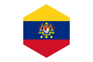 Federal Territories Flag Hexagon Shape flag