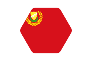 Kedah Flag Illustration Hexagon Rounded Shape flag