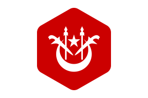 Kelantan Flag Hexagon Shape flag