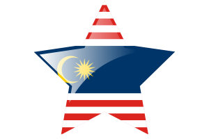 Kuala Lumpur Flag Star Icon flag
