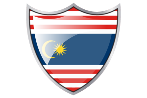 Shield with Flag of Kuala Lumpur flag