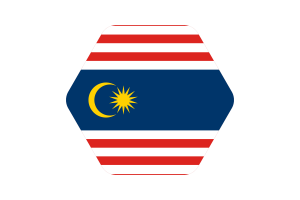 Kuala Lumpur Flag Illustration Hexagon Rounded Shape flag