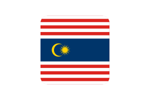 Kuala Lumpur Flag Square Rounded Shape flag