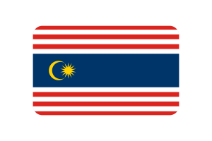 Kuala Lumpur Flag Rounded Rectangle Vector Illustration flag