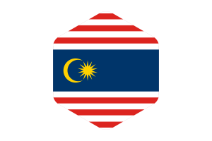 Kuala Lumpur Flag Rounded Hexagon Shape flag