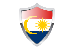 Labuan Flag with Medieval Heater Shield flag