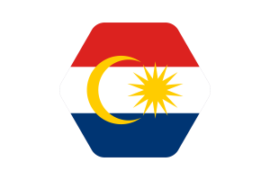 Labuan Flag Illustration Hexagon Rounded Shape flag