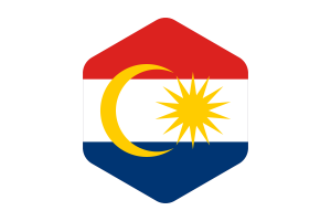 Labuan Flag Rounded Hexagon Shape flag