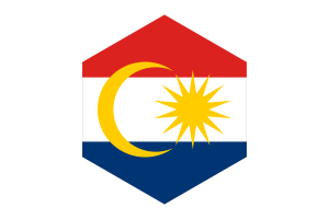 Labuan Flag Hexagon Shape flag