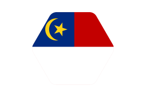 Malacca Flag Illustration Hexagon Rounded Shape flag