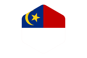 Malacca Flag Rounded Hexagon Shape flag