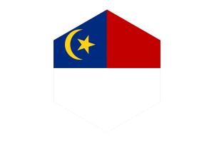 Malacca Flag Hexagon Shape flag
