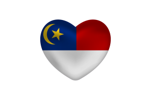 Love of Malacca Heart Shape flag