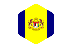 Putrajaya Flag Rounded Hexagon Shape flag