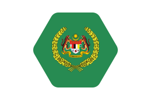 Raja Permaisuri Agong Flag Illustration Hexagon Rounded Shape flag