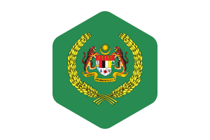 Raja Permaisuri Agong Flag Rounded Hexagon Shape flag