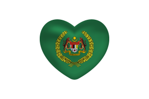 Love of Raja Permaisuri Agong Heart Shape flag