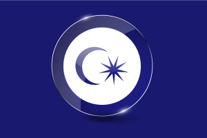 Glänzender runder Knopf der Flagge des Sultans von Johor flag