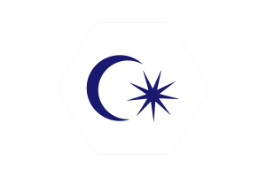 Illustration der Flagge des Sultans von Johor hexagonale abgerundete Form flag