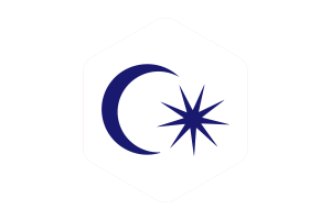 Abgerundete hexagonale Form der Flagge des Sultans von Johor flag