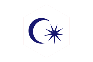 Hexagonale Form der Flagge des Sultans von Johor flag